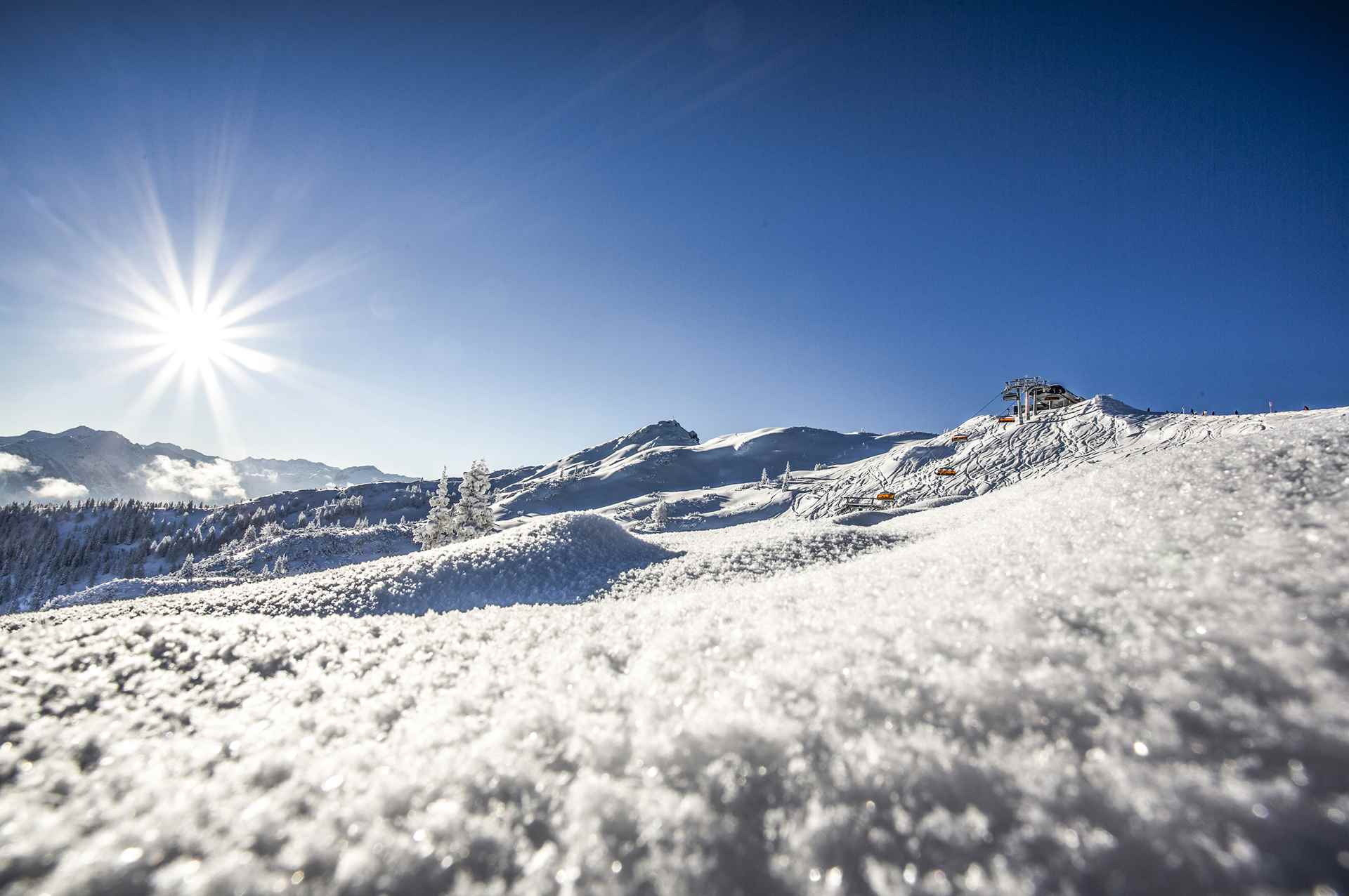Slopes in the ski resort Flachau