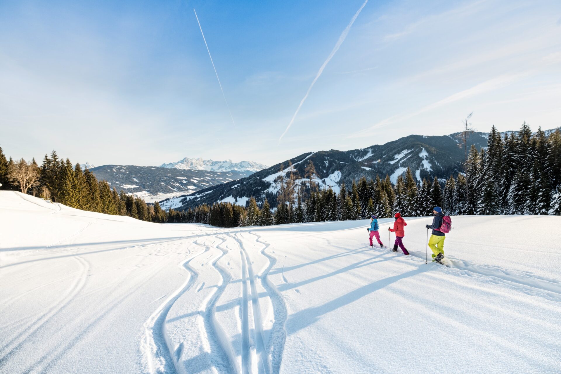 Snowshoe hiking in the province of Salzburg