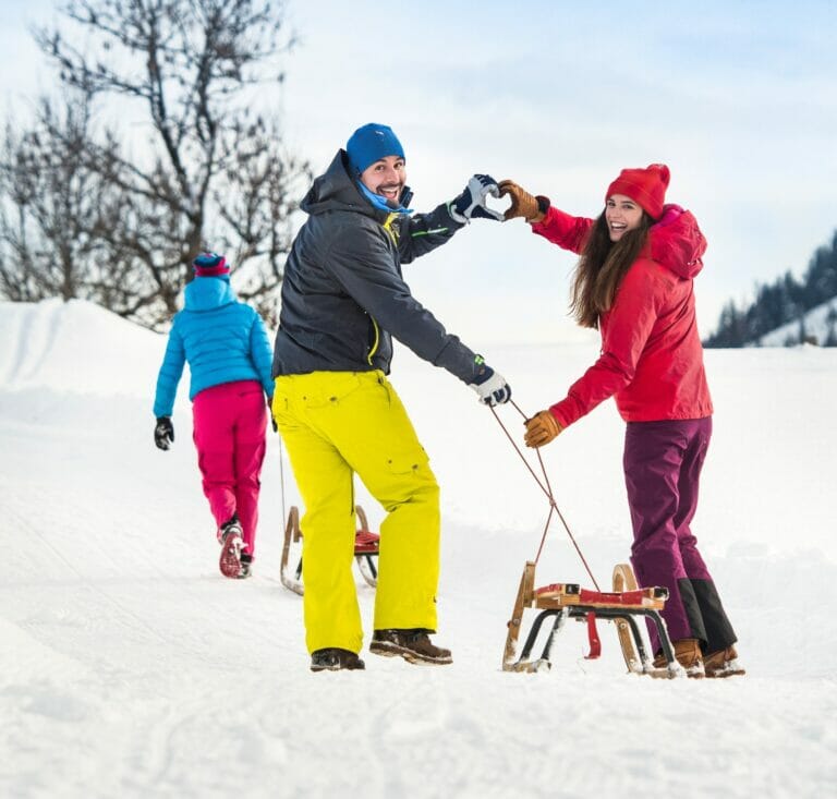 Winter tobogganing in Flachau